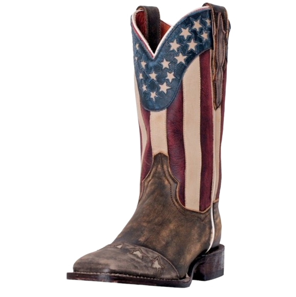 DAN POST DP3914 "Betsy" American Flag cowgirl western boots square toe sz 8.5 - Picture 2 of 16